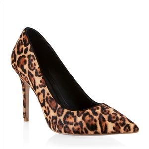 White House Black Market Leopard Print Calf Hair Pumps
